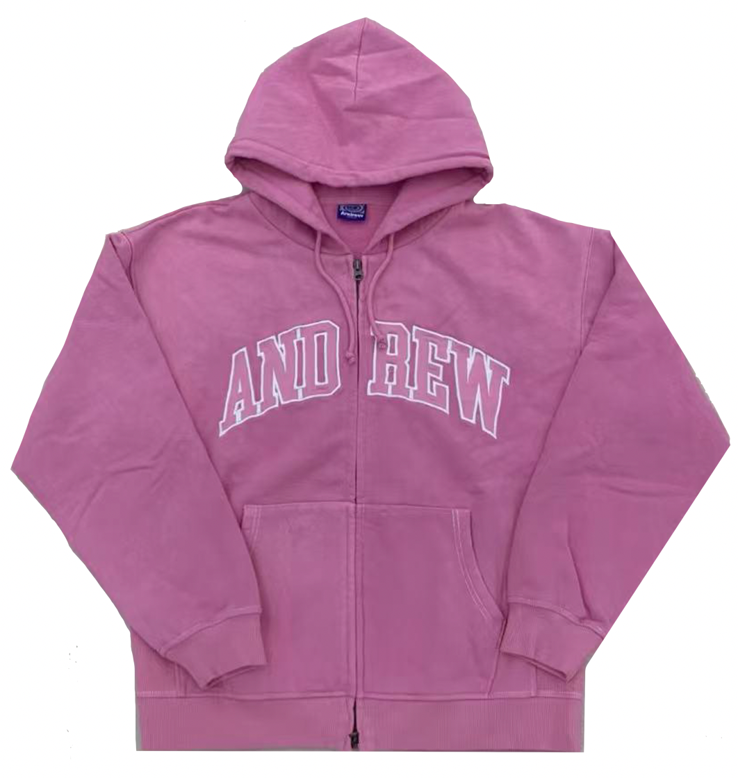 Arch Zip Hoodie - Pink