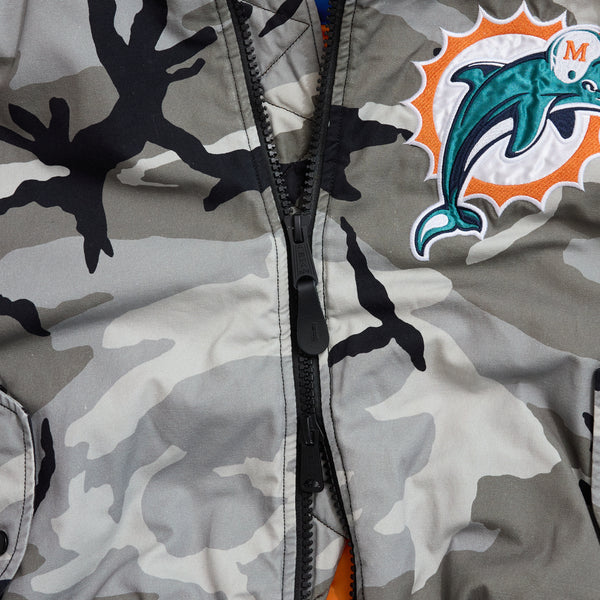 Andrew x Miami Dolphins MA-1 Bomber Jacket - Snow Camouflage