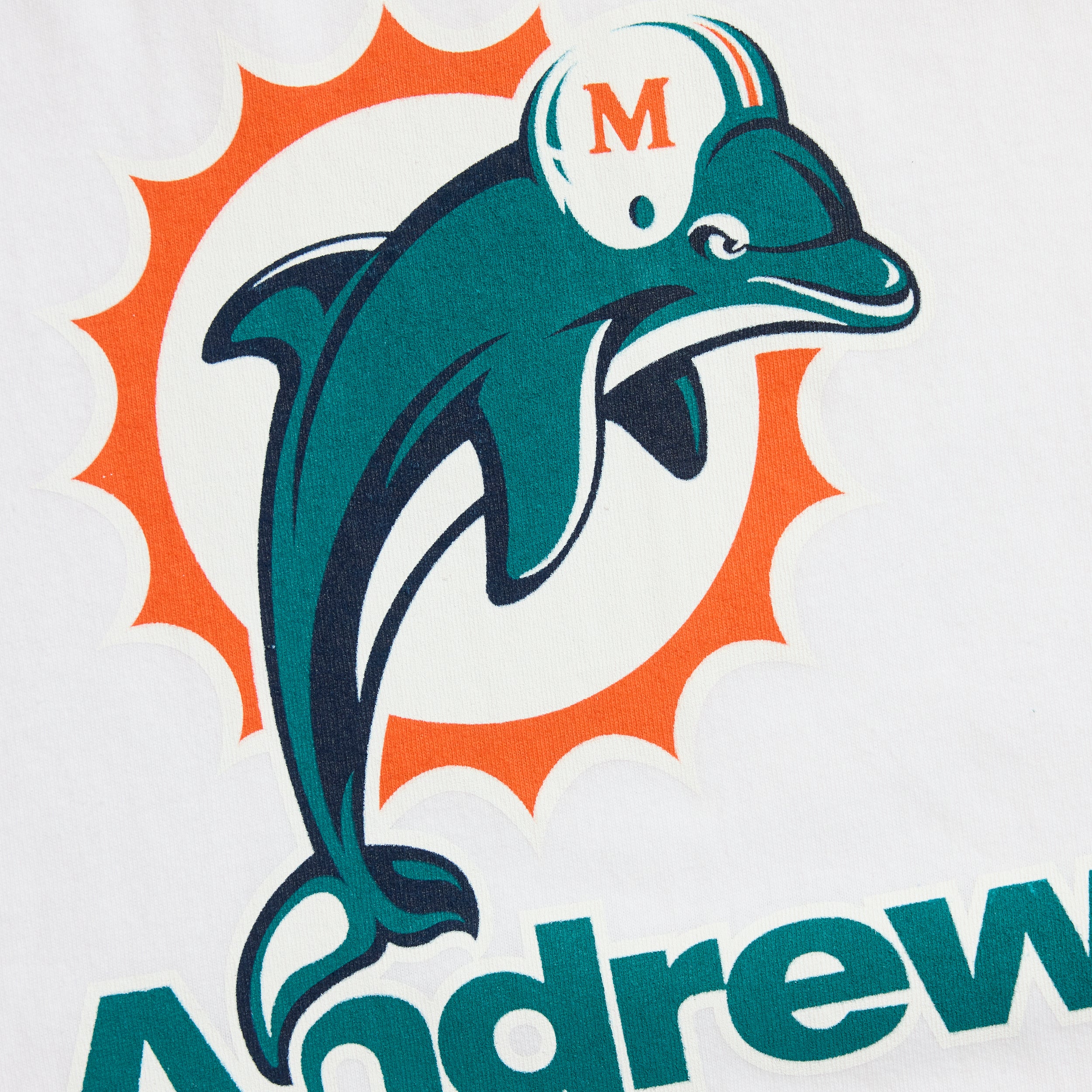 Andrew x Miami Dolphins "Lockup" Tee - White