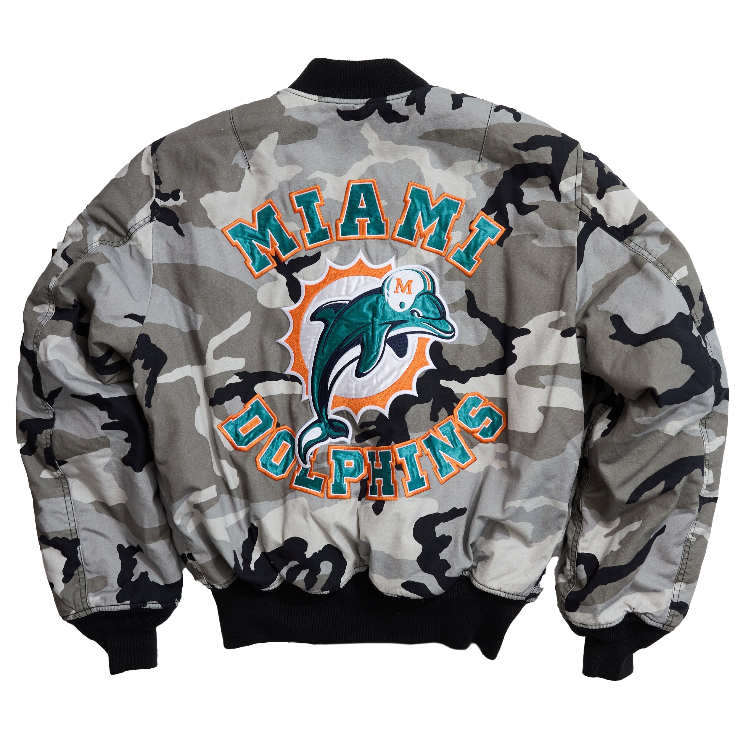 NFL 90sMiami Dolphins 総刺繍ロゴ 中綿 ナイロンジャケット 9f1e0b77aaecd72875be64e2b54438