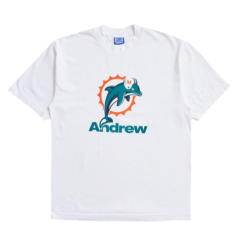 Andrew x Miami Dolphins "Lockup" Tee - White