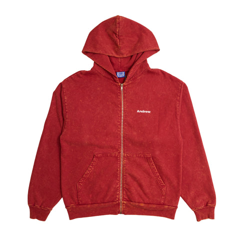 Mineral Wash Hoodie - Red