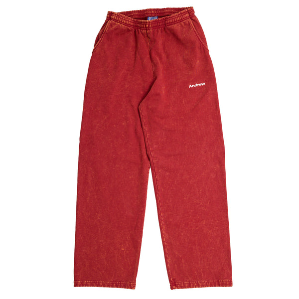 Mineral Wash Sweatpants - Red