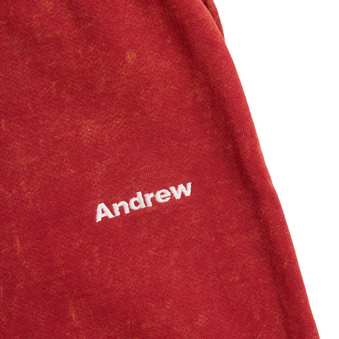 Mineral Wash Sweatpants - Red