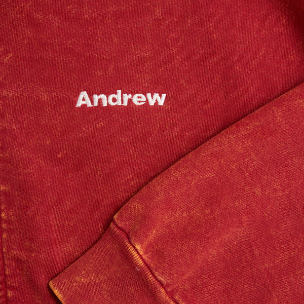Mineral Wash Hoodie - Red