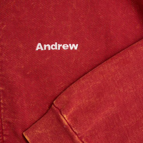 Mineral Wash Hoodie - Red