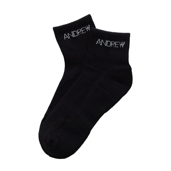 Thin Logo Ankle Socks - Black