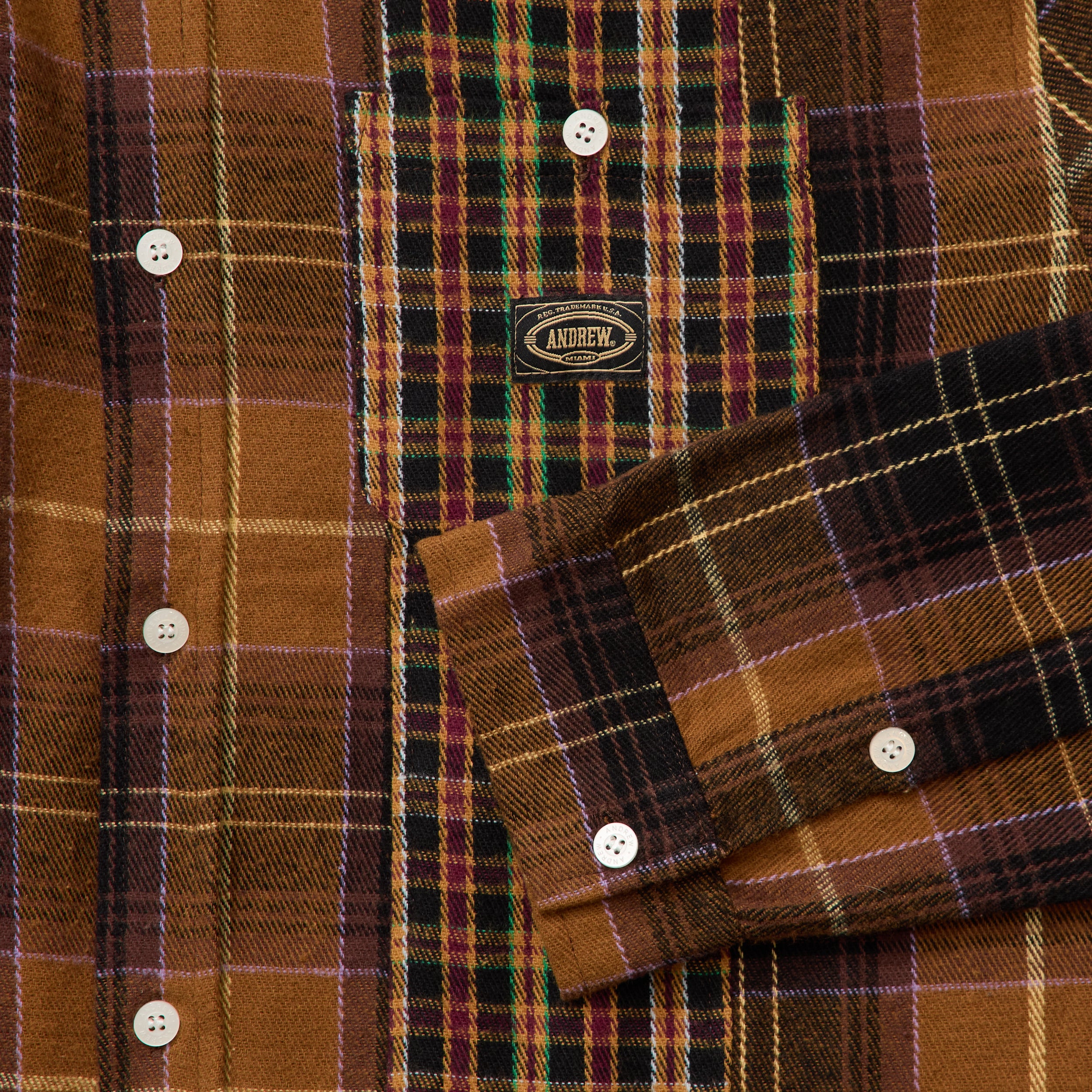 Patchwork Flannel - Brown