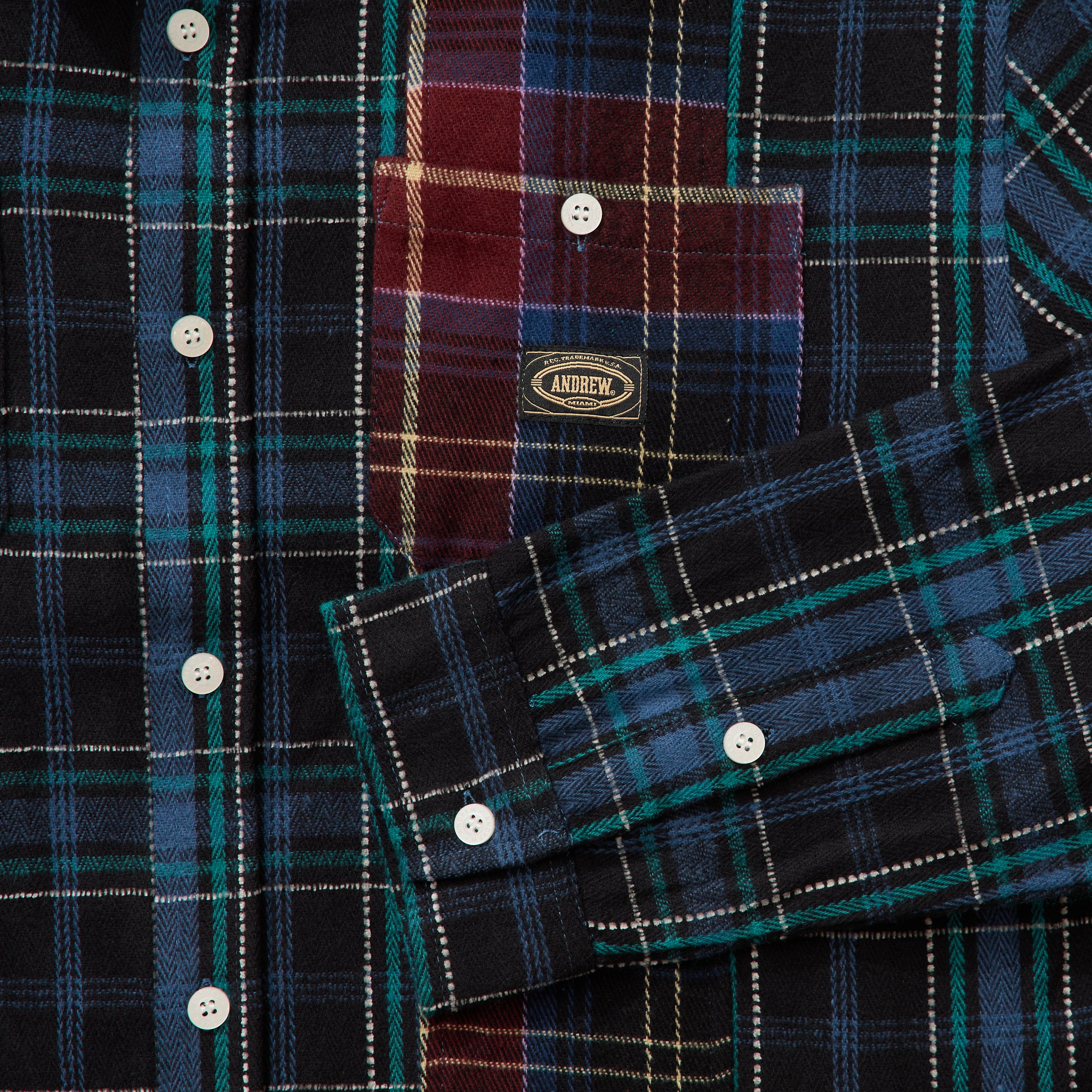 Patchwork Flannel - Navy