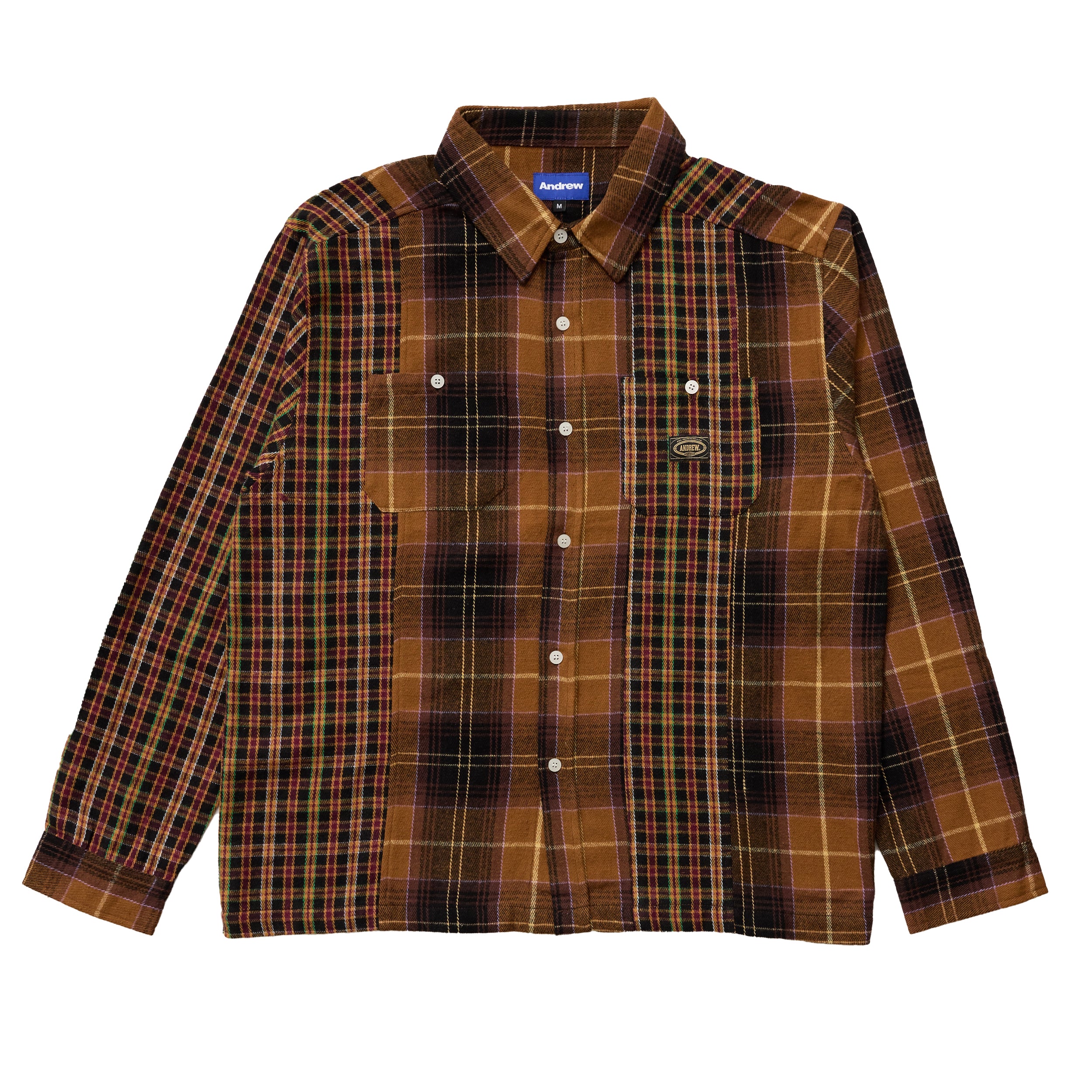 Patchwork Flannel - Brown
