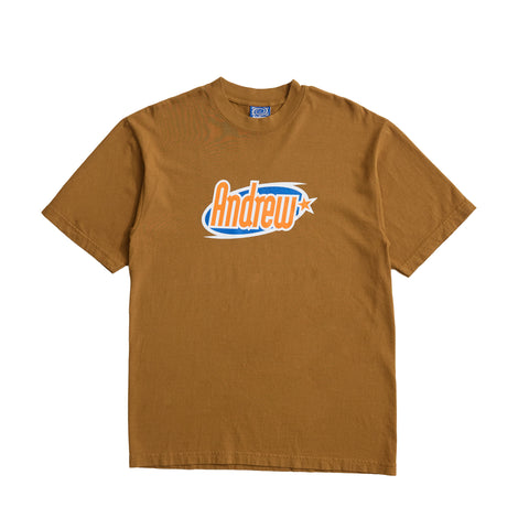 Oval Script Tee - Brown