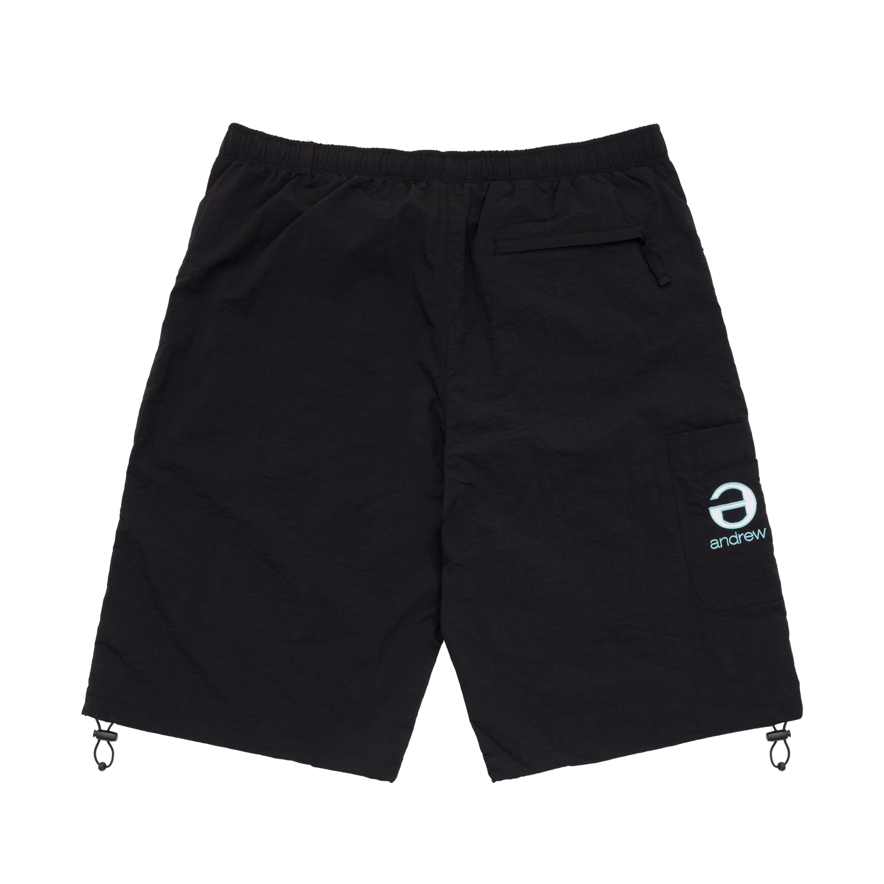 Lowercase Long Nylon Shorts - Black