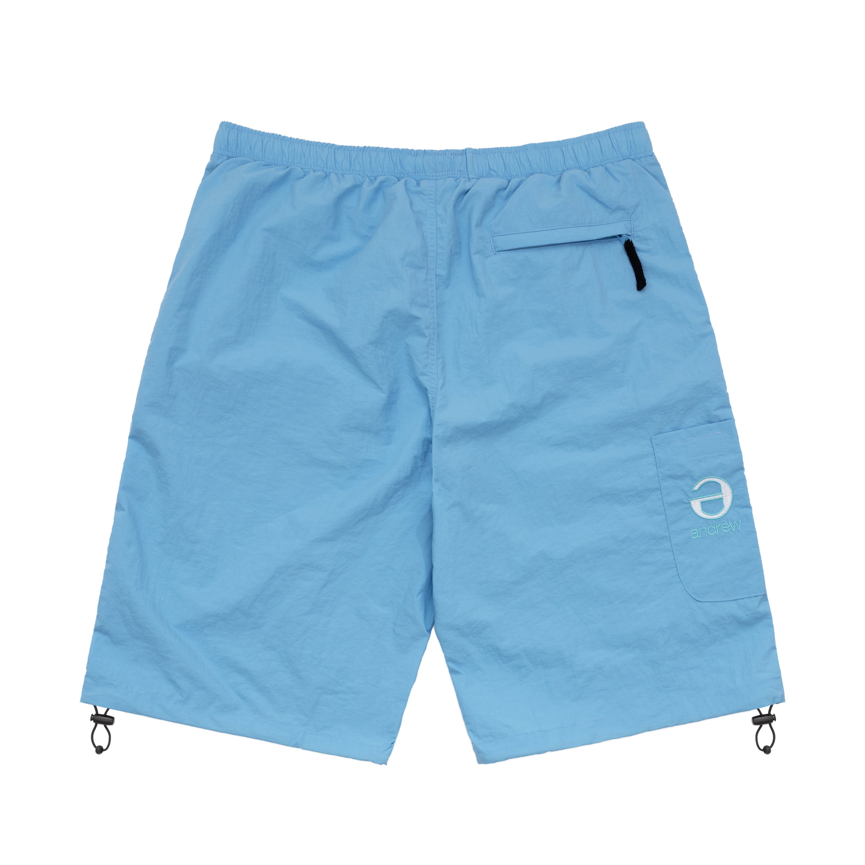 Lowercase Long Nylon Shorts - Light Blue