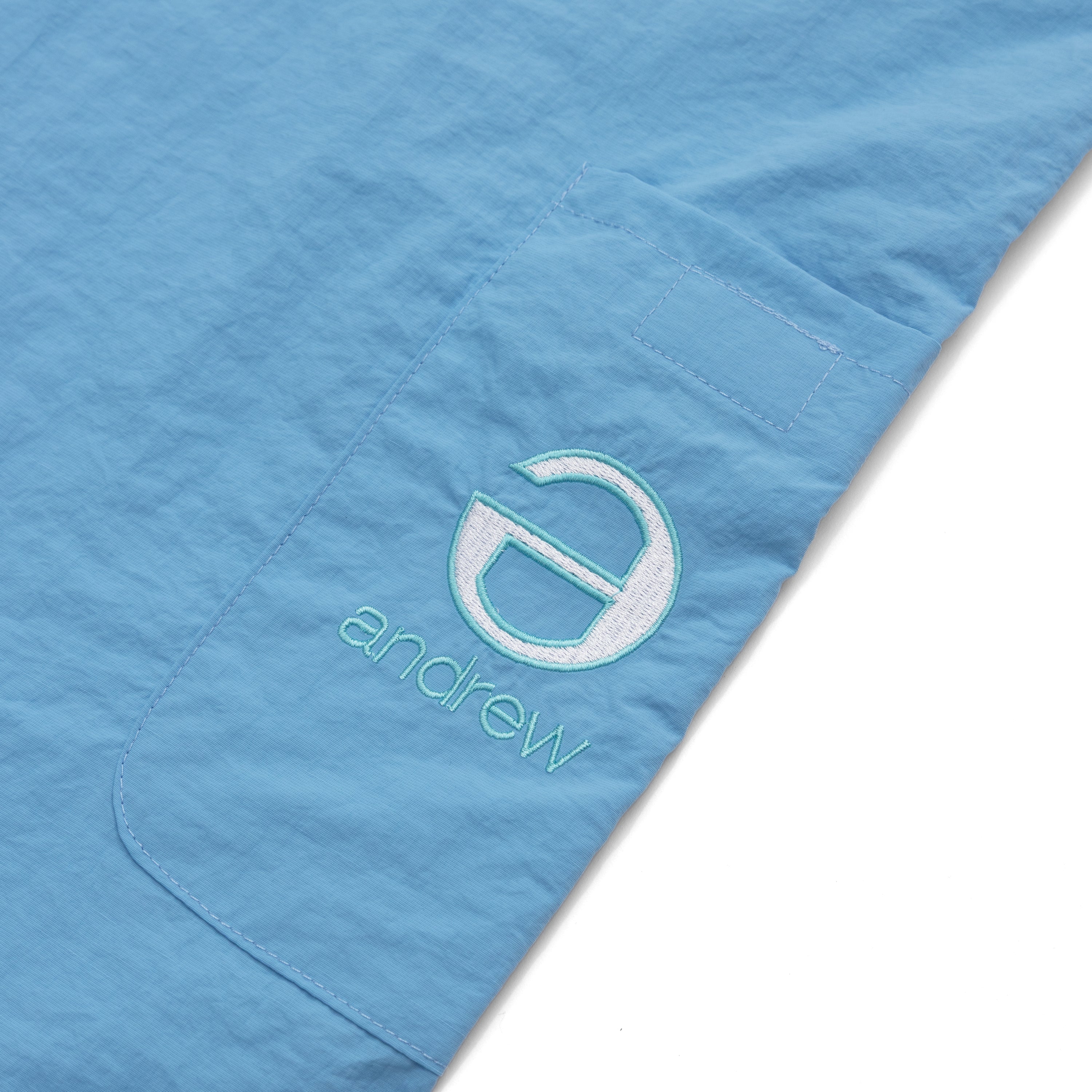Lowercase Long Nylon Shorts - Light Blue